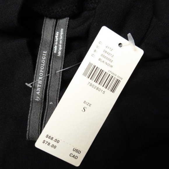 By Anthropologie Sheer Turtleneck Top Black - Small - Picture 10 of 10